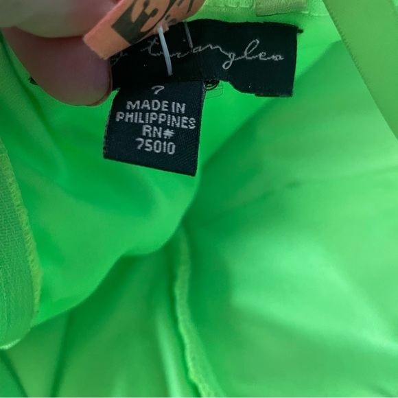 City triangles neon green prom dress size 7 dry cleaned - Picture 5 of 10